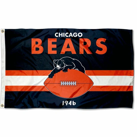 3x5 Foot Chicago Bears Throwback Retro Vintage Logo Flag Cover