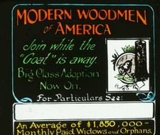 Modern Woodmen Of America Color Advertising Lantern Slide