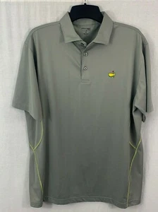 Masters Tech Augusta National Golf Polo Men's Large EUC Grey Neon Green - Picture 1 of 12