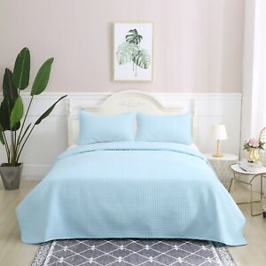 3 Piece Bed Quilt Embossing Bedspread Lightweight Quilt Pillow King Size