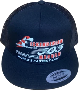 Iskenderian 505 Magnum Isky Cams Flat Brim Trucker Hat 2 colors available/Drag R - Picture 1 of 3
