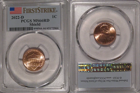 2022 D Lincoln SHIELD Cent 1c PCGS MS66RD FIRST STRIKE Cover