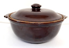 Pot casserole à couvercle couvercle poterie marron émaillé Bourne Denby vintage 25 cm de large