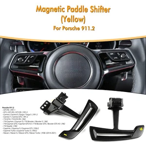Steering Magnetic Paddle Shifter For Porsche 718 Spyder 982 Black Yellow A1 - Bild 1 von 17