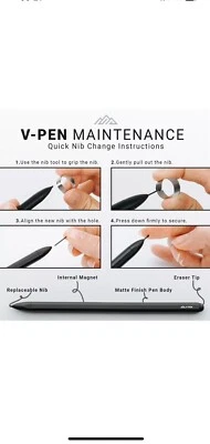 V-Pen EMR Stylus Remarkable 2 Pen Replacement with Digital Eraser + 5 Tips | ... - Image 1 of 4
