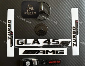 All Black GLA45S Badges Package For Mercedes GLA45S H247 Exclusive Gloss Pack - Picture 1 of 6