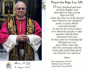 Pope Leo XIV - Prayer for the Pope - Paperstock Holy Card 567C - Picture 1 of 3
