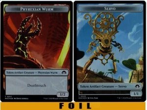 1x MTG - PHYREXIAN WURM \\ SERVO TOKEN #17/33 - FOIL - Modern Horizons 3 - Picture 1 of 1