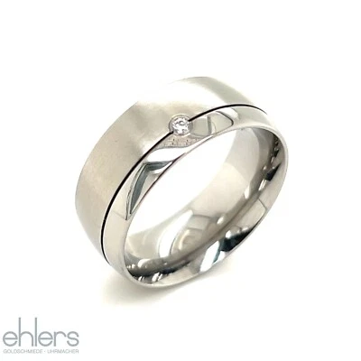 Ring Edelstahl Brillant Ernstes Design NEUWARE 75% red. Bandring 506-2 - Bild 1 von 4
