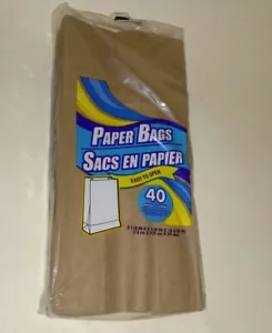 BROWN PAPER BAGS(40 PCS PER PACK)EASY TO OPEN-USE FOR PERSONAL BELONGINGS, ETC!! - Picture 1 of 2