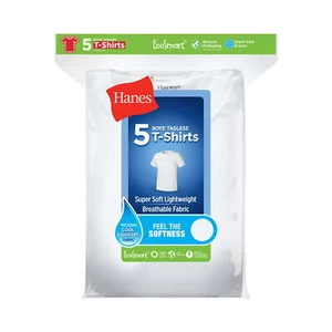 Hanes Boys 5 Pack White T-Shirts NEW Tagless Size XL (18) - Picture 1 of 11