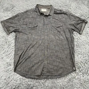 Free Planet Herren Kurzarm Kragen Button Down Hemd Grau Neutral Größe 3XL - Bild 1 von 7
