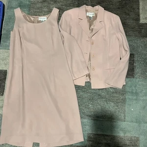 Bloomingdale’s Anzug 10 Zweiteiler Set Blazer & Kleid Vintage 90’s Rosa - Bild 1 von 11