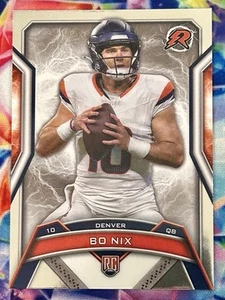 2025 Topps Resurgence Chrome NFL Bo Nix Rookie RC Refractor Card Denver Broncos - Picture 1 of 2