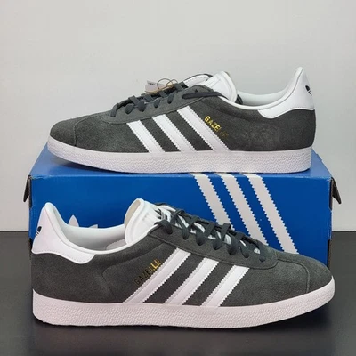 Adidas Gazelle Men's Size 9.5 Shoes Gray White Athletic Casual Sneakers - Image 1 of 4