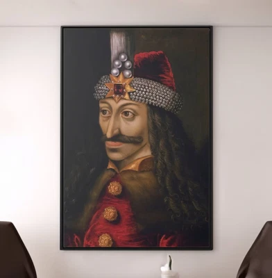 Arte de pared en lienzo de Vlad el Empalador, póster del Príncipe de Valaquia, vampiro Drácula Foto 1 de 2
