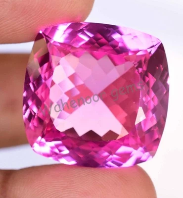 Natural Mogok Pink Ruby 54.50 Ct Cushion Certified Flawless Loose Gemstone - Image 1 of 4