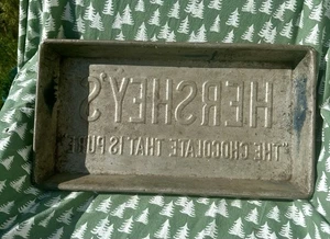 Vintage 100 Jahre alte Original Hersheys Schokoladenform Blech Backform 5/10 Pfund - Bild 1 von 11