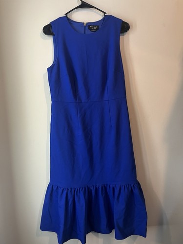 Abito Kate Spade senza maniche aderente e svasato blu royal taglia 6
