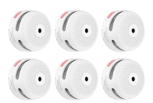X-Sense XS01 Mini Smoke Alarm, Fire LED Indicator & Silence Button, 6-Pack - Picture 1 of 9