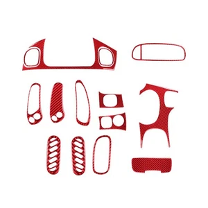 14x Rote Kohlefaser Autoinnenraumabdeckung Aufkleber für Corvette C5 1998-04 Neu - Bild 1 von 7