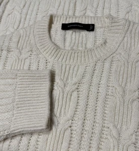 $2,495 NEW Ermenegildo Zegna Ivory Cashmere Crewneck Cable Knit Sweater M/50 - Picture 1 of 14