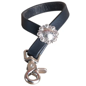 69BH HILASON Cuero Caballo Atar Hobble Keeper Puesta de Sol Herramienta de Mano 4 Pulgadas Negro - Imagen 1 de 2