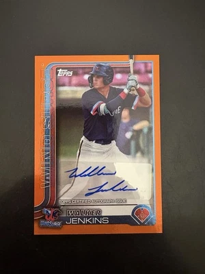 2025 Topps Pro Debut WALKER JENKINS Orange Foil Auto /25 Twins - Image 1 of 2
