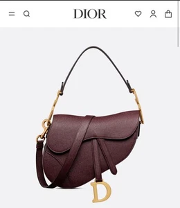 Dior Saddle Bag-Plum Grained Leather-Gold Hardware-Medium-RRP £3450-USED ONCE - Picture 1 of 19