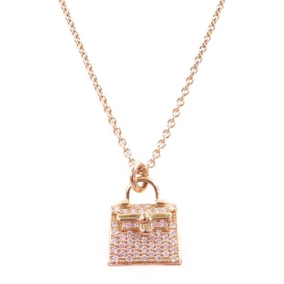 *15% DE DESCUENTO* Collar Colgante Kelly Diamante Hermes GHW Oro Rosa 18K Foto 1 de 4