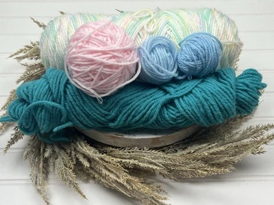 Yarn Grab Bag Mixture Tagless 8.05 OZ Variety Pink Green Yellow Blue Multi Color - Image 1 of 4