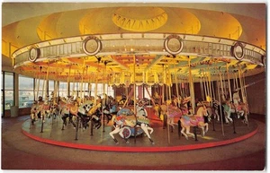 CAROUSEL Beach Boardwalk SANTA CRUZ, CA Merry-Go-Round 1960s Vintage Postcard - Picture 1 of 2