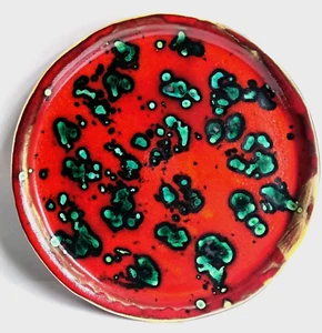 Mid Century Studio Pottery Tray / Platter Lava Red & Copper Glaze - Picture 1 of 13