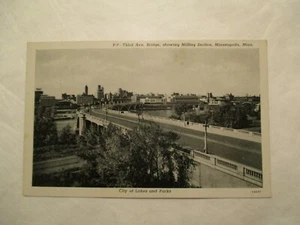 Minneapolis Minnesota Postcard Third Ave Bridge Showing Milling District MN - Picture 1 of 2