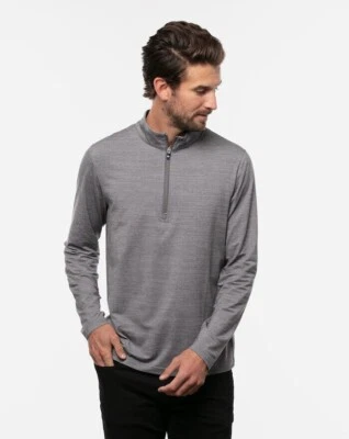 Travis Mathew HAVASU Men's Quarter Zip Golf Pullover SLEET/QUIET SHADE 1MU390
