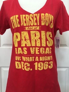 Camiseta Musical The Jersey Boys Las Vegas XL Roja Mangas Cortas Elastizada Algodón - Imagen 1 de 8