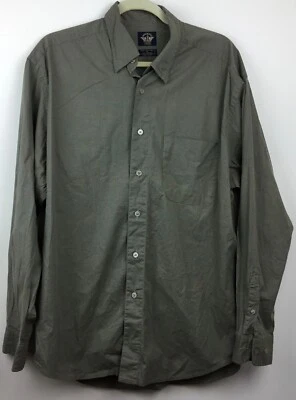 Мужская сорочка Dockers с длинным рукавом средний размер серая - Изображение 1 из 4