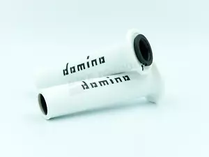 Domino Road Racing White & Black A010 Motorcycle Grips Ex-Demo Stock - Picture 1 of 1