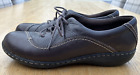 Clarks Brown Leather Lace Up Flat Comfy Shoes Size 5
