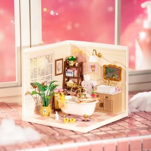 Rolife DIY Miniature Dollhouse Pop Bubble Bathroom Building Set Toy Kids Gift - Picture 1 of 10