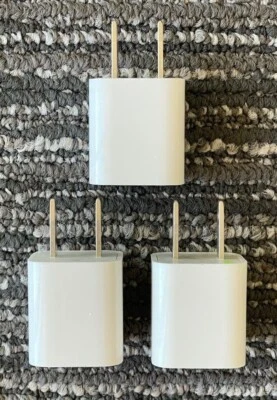 Original Apple Paquete de 3 Adaptador de Corriente USB Cargador de Pared para iPhone iPod - Sin Caja Foto 1 de 3