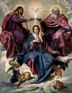 8,5x11 Jungfrau Maria Krönung Jesus Bild Neu Fine Art Poster Druck Gott Bibel - Bild 1 von 1