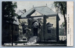 Postcard Spafford Library Springfield, Vermont Vt Vintage c1907 - Picture 1 of 2