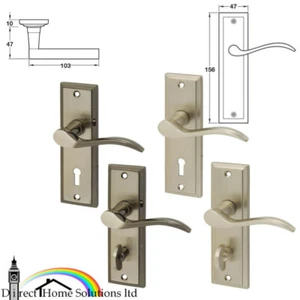 Hafele Scroll Talladega Door Lever Handles Satin black nickel / Satin nickel - Picture 1 of 8