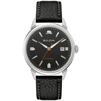 Bulova Men's Frank Sinatra Automatic Calendar Black Leather Watch 40 MM 96B381 - Image 1 of 4