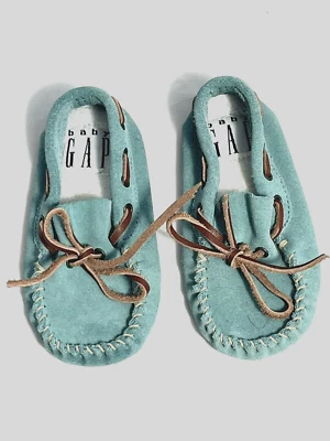 Mocasines de cuero Baby Gap Genunine vintage 1992 azul claro talla 3  Foto 1 de 4