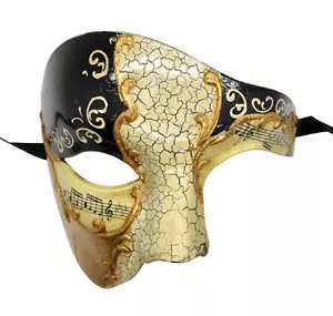 Phantom Opera medio hombre colección musical facial mascarada veneciana máscara negra - Imagen 1 de 1
