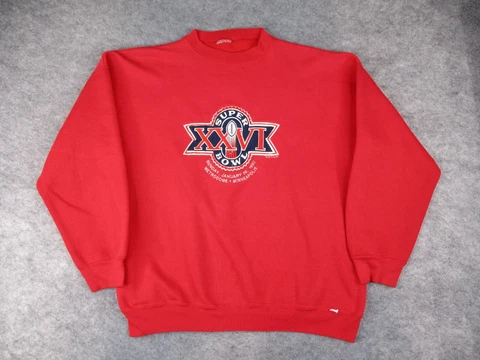 Vintage Super Bowl XXVI Sweater Mens XL Buffalo Bills Washington Redskins NFL Cover