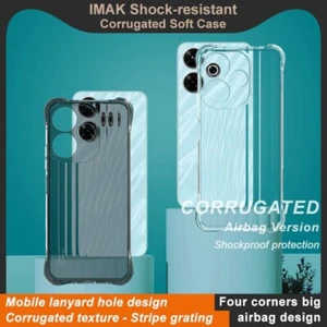 IMAK For XiaoMi Poco M6 4G, Luxury 4 Airbag Strip Grating Soft Rubber Case Cover - Picture 1 of 11