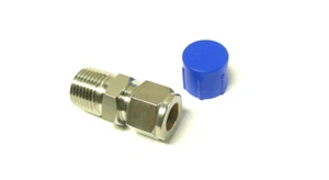 Parker Alok Male Connector 1/2" Tube OD x 1/2" Male NPT 316 Stainless - Picture 1 of 2